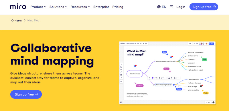 Free mind mapping software | Miro<br>