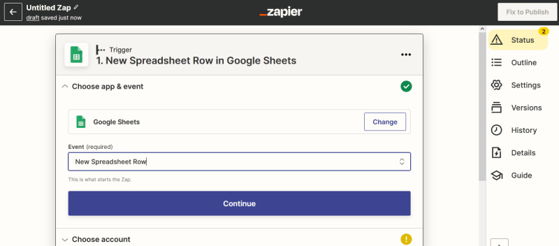 Integromat vs Zapier: comparison | Zapier setup process<br>