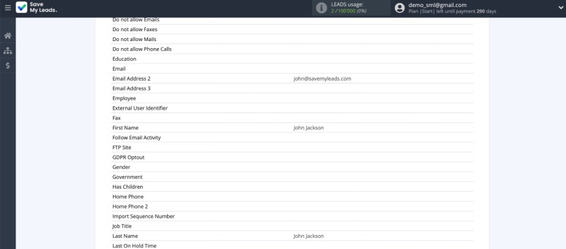 Facebook and Microsoft Dynamics 365 integration | Test data