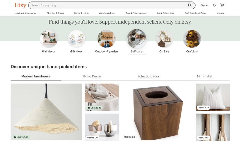 Etsy official web-site