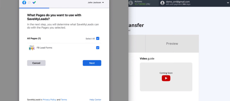Facebook and Copper integration | Select advertising pages