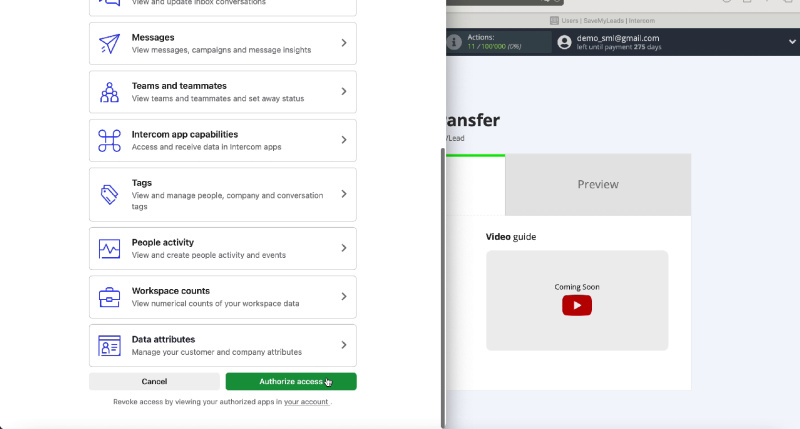 How to Create Intercom Leads from New Facebook Leads | Grant permission