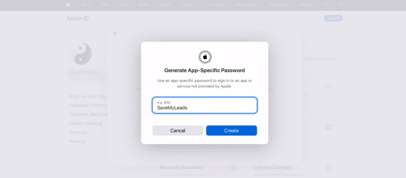 Facebook and iCloud integration | Enter a label