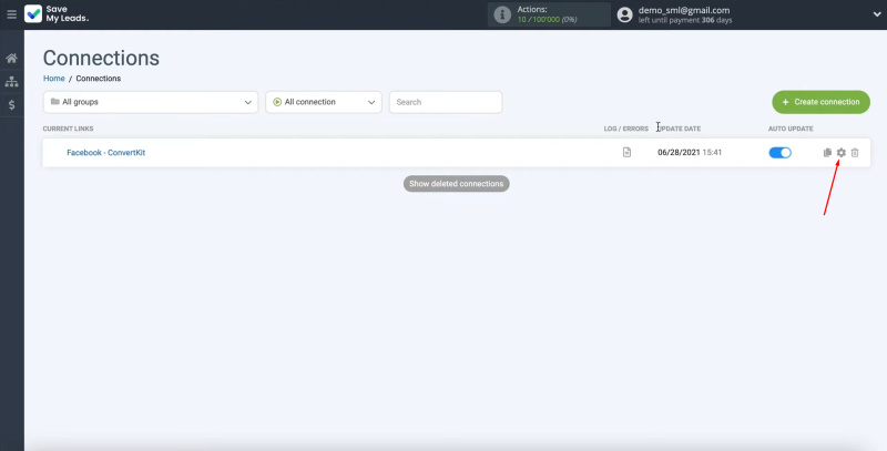 Facebook and ConvertKit integration | Change the name of the connection