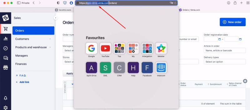 Facebook and Simla integration | Copy domain