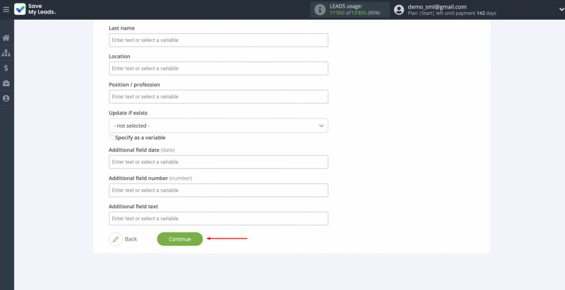 Snov.io and Facebook integration | Click “Continue”