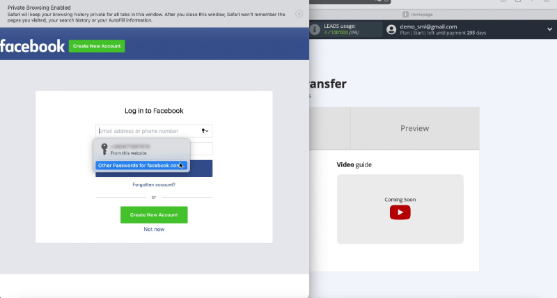 Fill in the Login and Password fields