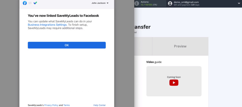 Facebook and HubSpot integration | Click "OK"