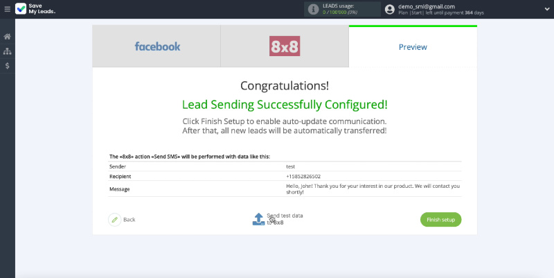 Submit test data