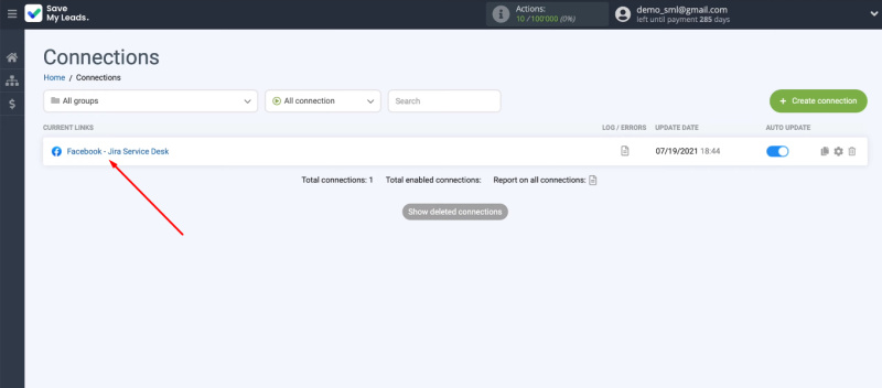 Facebook and Jira Service Desk integration | The name of the integration