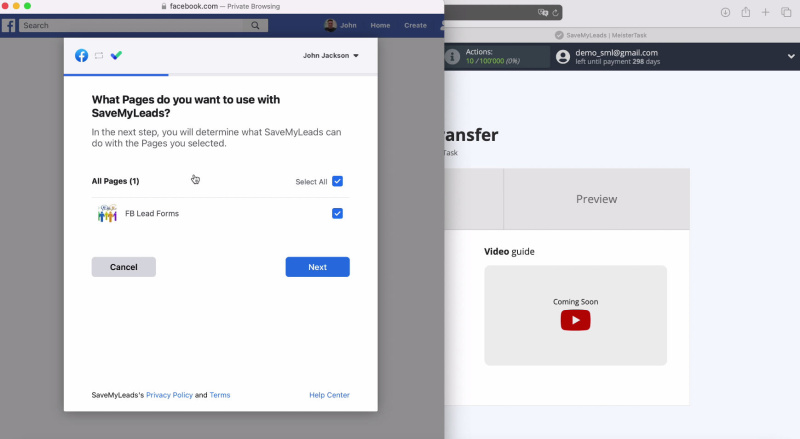 Check all advertising pages and click "Next"Check all the&nbsp;