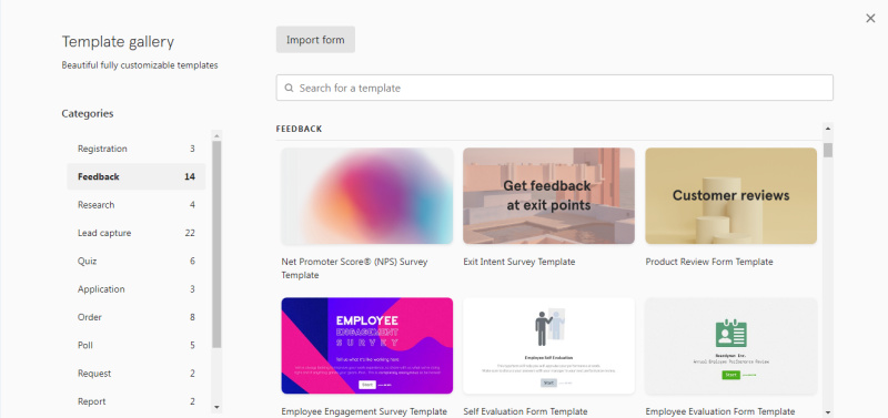 Google Forms vs Typeform | Gallery of Typeform Templates