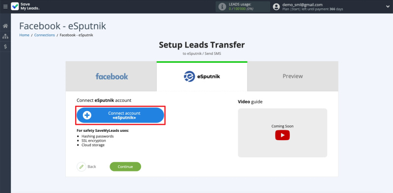 Facebook and eSputnik integration |&nbsp;Connecting&nbsp;eSputnik 