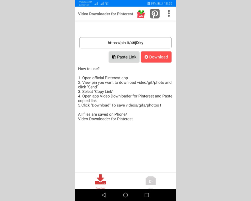 How to download Pinterest video |&nbsp;Download button