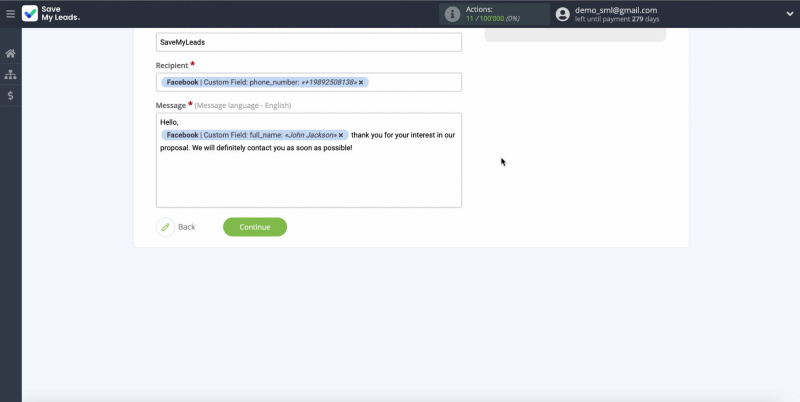 Facebook and Mobile Text Alerts integration | Compose your message&nbsp;