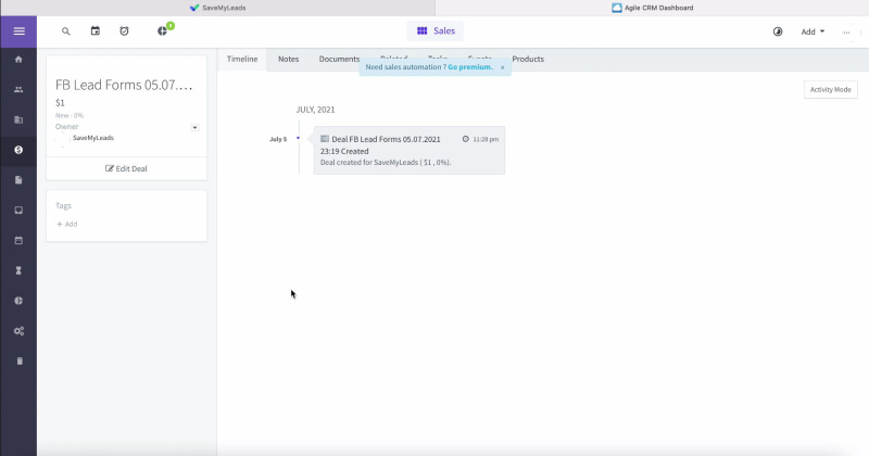 Facebook and AgileCRM integration | Test Data Results&nbsp;