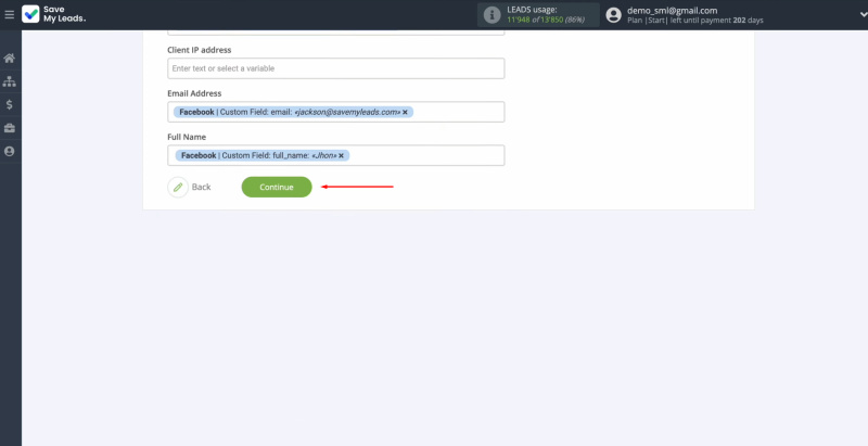 Facebook and Vbout integration | Click “Continue”