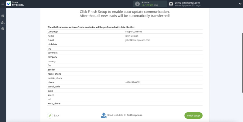 How To Set Up New Leads From Facebook To GetResponse | Checking data upload