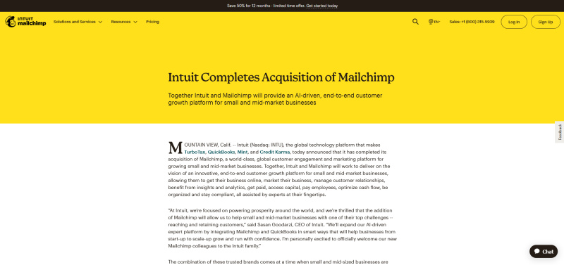 Intuit&nbsp;MailChimp&nbsp;&nbsp;