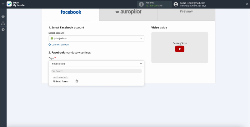 Select ad page