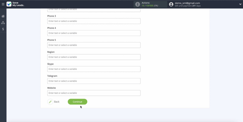 Facebook and WireCRM integration | Continue setting