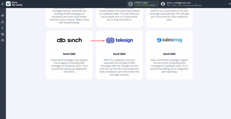 Telesign and Facebook integration | Select Telesign