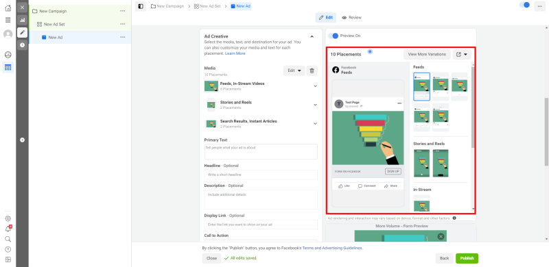How to Set Up Facebook Lead Form Ads | Viewing ad previews