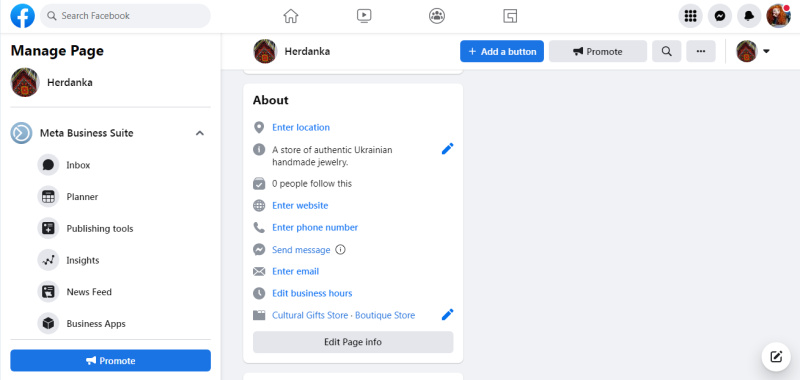 Choose Edit Page Info