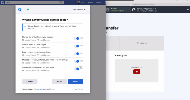 Facebook and ClickUp integration | Provide access to all items