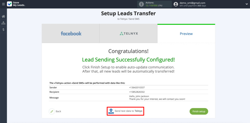Testing sending a message