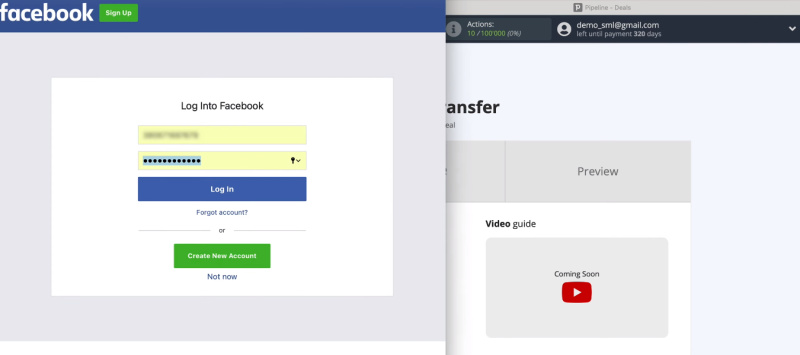 Facebook and Pipedrive integration | Log in to Facebook