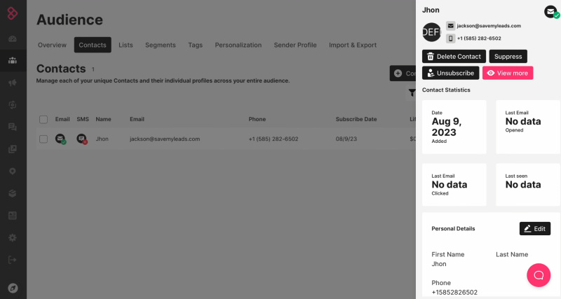 Sendlane and Facebook integration | The transfer of leads
