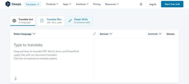 Exploring DeepL | Interface of DeepL