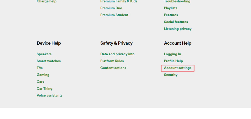 Account settings