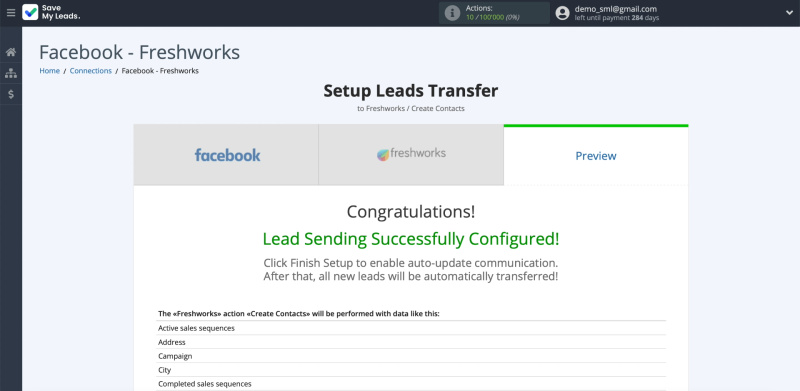 Facebook and Freshworks integration | Testing data, part 1