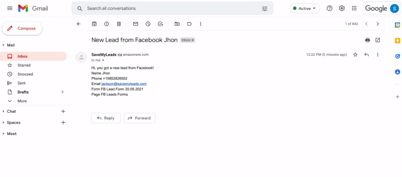Facebook and Amazon SES integration | A letter about FB lead