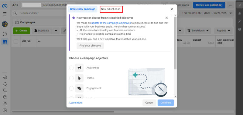 Creating an ad in Facebook (Meta) Ads Manager | New ad set or ad