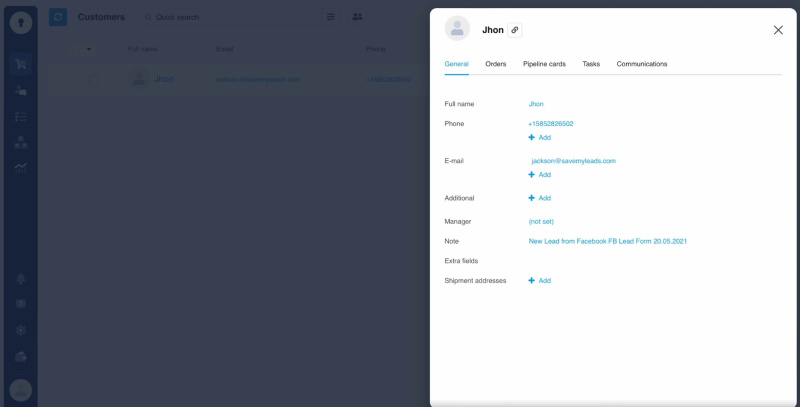 Facebook and KeyCRM integration | Go to KeyCRM and check the result