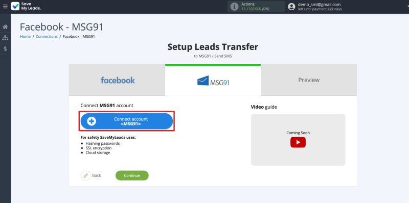 Facebook and MSG91 integration | Connecting&nbsp;MSG91 