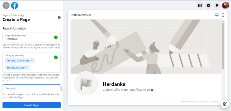 Click on the Create Page button