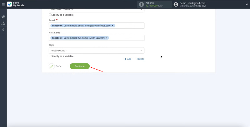 Facebook and ConvertKit integration | You can leave the fields unchanged