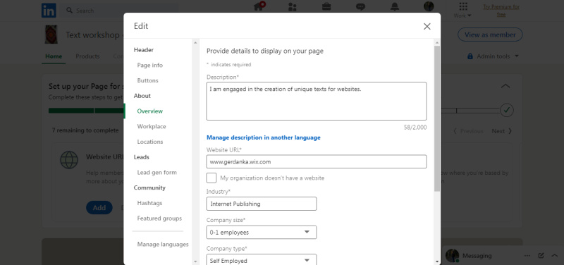 How to Create a Page on LinkedIn | About company