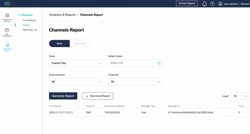 Facebook and Clickatell integration | Result of connecting platforms