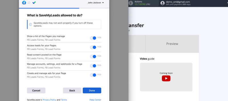 Facebook and MSG91 integration | Enabled checkboxes