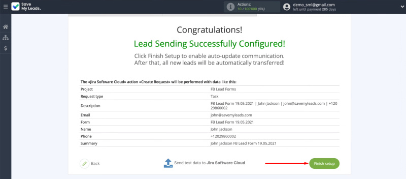 Facebook and Jira Software Cloud integration | Activate the integration