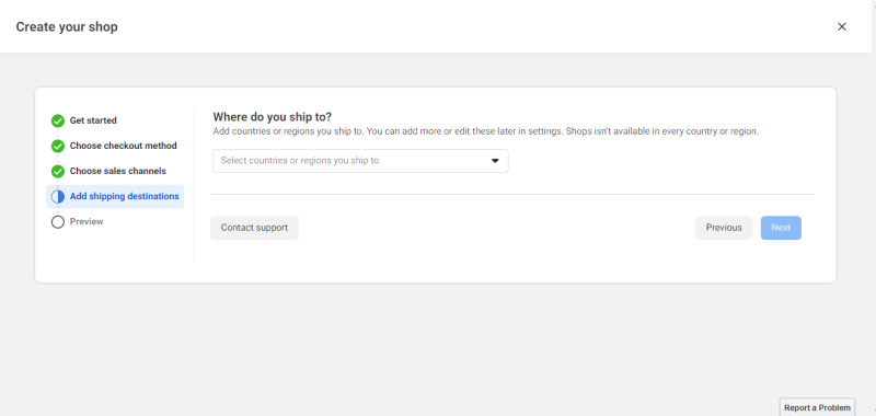 Select the countries and regions where you will deliver