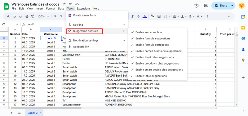 Enabling formula correction