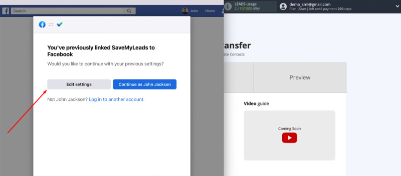 Facebook and Microsoft Dynamics 365 integration | Go to the settings