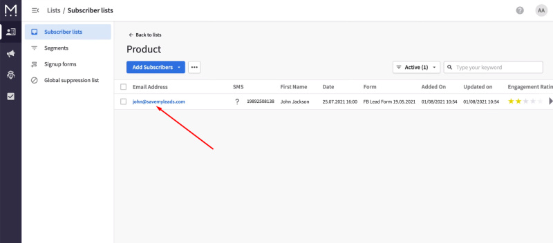 Facebook and Mailigen integration | Check for a new entry in the list of subscribers