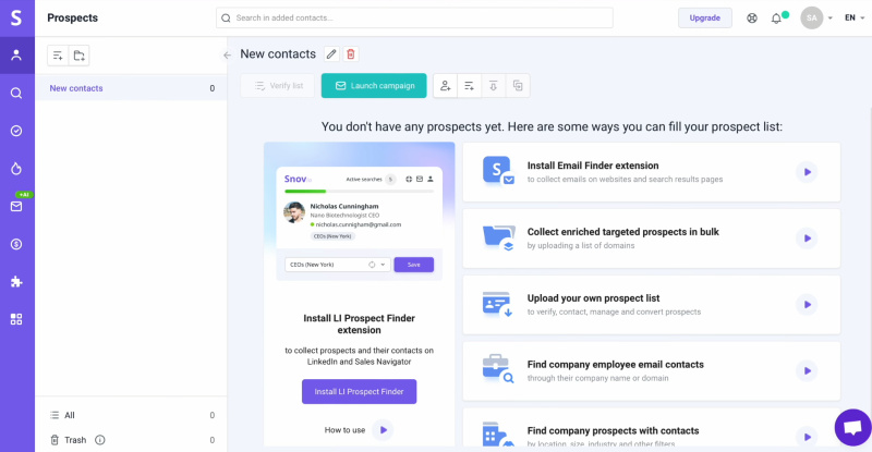 Snov.io and Facebook integration | Go to your Snov.io personal account